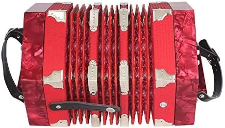 Cncertina Accordion 20-Button 40-Reed And Concertina Accordion 20-Button 40-Reed Anglo Style with Carrying Bag (Red)