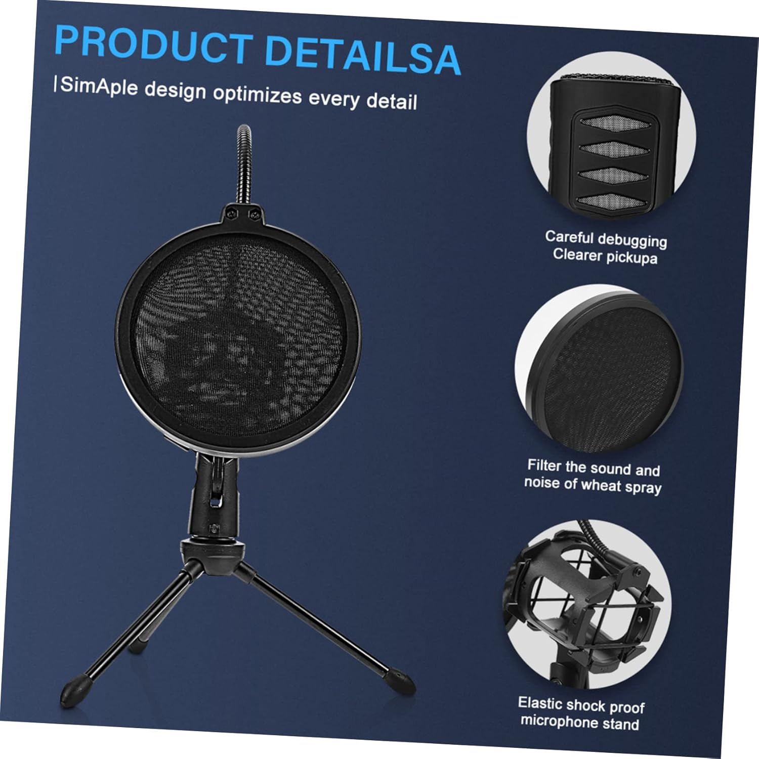 TiStm 1 Set Desktop Computer Gaming Notebook Video for Recording Phone Live Type-c with USB Capacitor Condenser Cardioid Kit Mic Singing Studio Stands (Color : Blackx3pcs, Size : 20X18X7.5CMx3pcs)