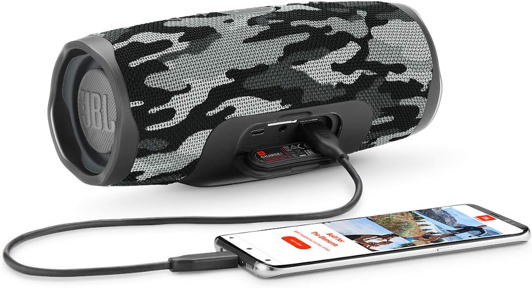 JBL Charge 4 Portable Waterproof Bluetooth Speaker - Black Camo (Renewed)