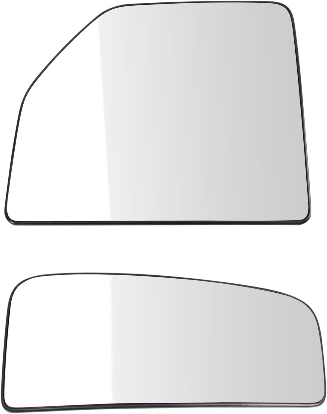 TRQ Driver Side Upper and Lower Mirror Glass Set Compatible with 2015-2020 Ford F-150 2017-2022 Ford F-250 Super Duty 2017-2022 Ford F-350 Super Duty FO1324135 FO1324138