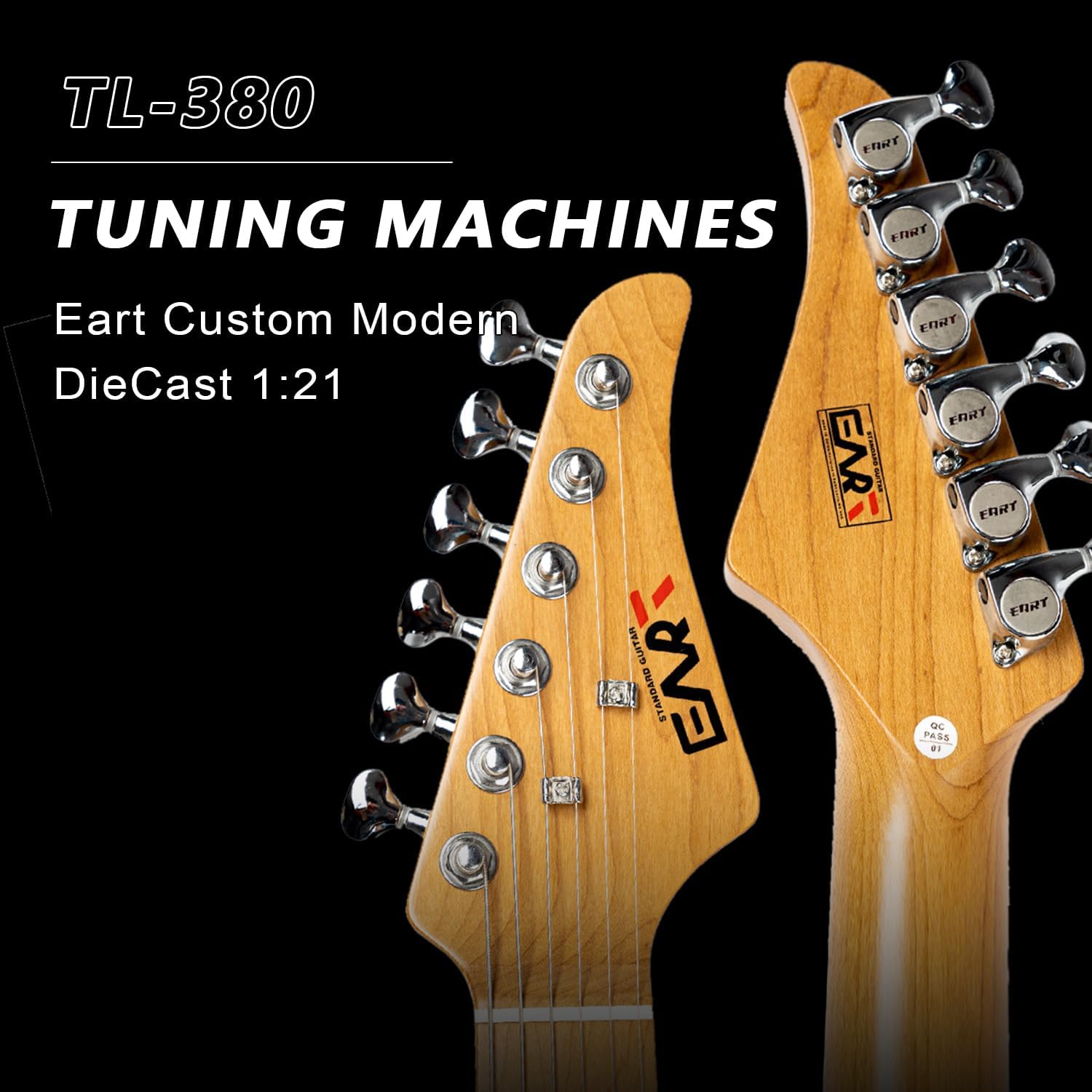 EART TL-380 Professional Electric Guitar for Versatile Players | Roasted Maple Neck & Fingerboard, Humbuckers with Coil-Split, Stainless Steel Frets, Gloss Finish