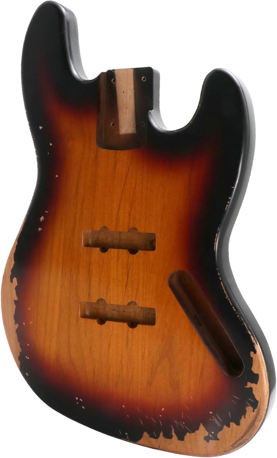Sunsmile Relic Bass Guitar Body Nitro Top Alder Wood JB Style DIY Guitar Body JB-JB Route Relic 3 Tone Sunburst.