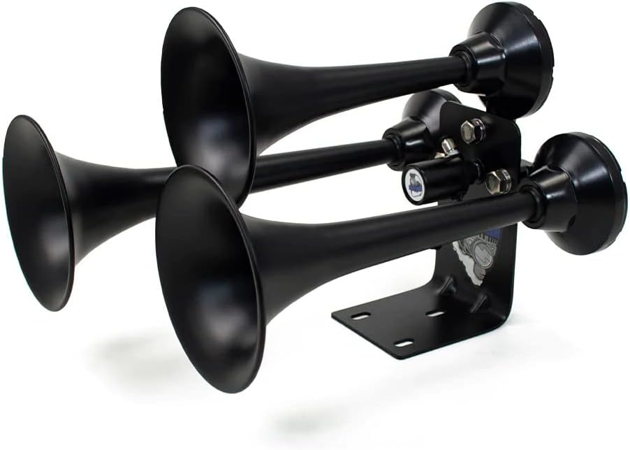 HornBlasters Mini Outlaw 3-Liter Train Horn Kit - Compact 120 PSI Air System - Easy Installation - Loud Multi-Tone Sound - 12 Volt Train Horn Kit for Trucks (HK-MC3B-M3)