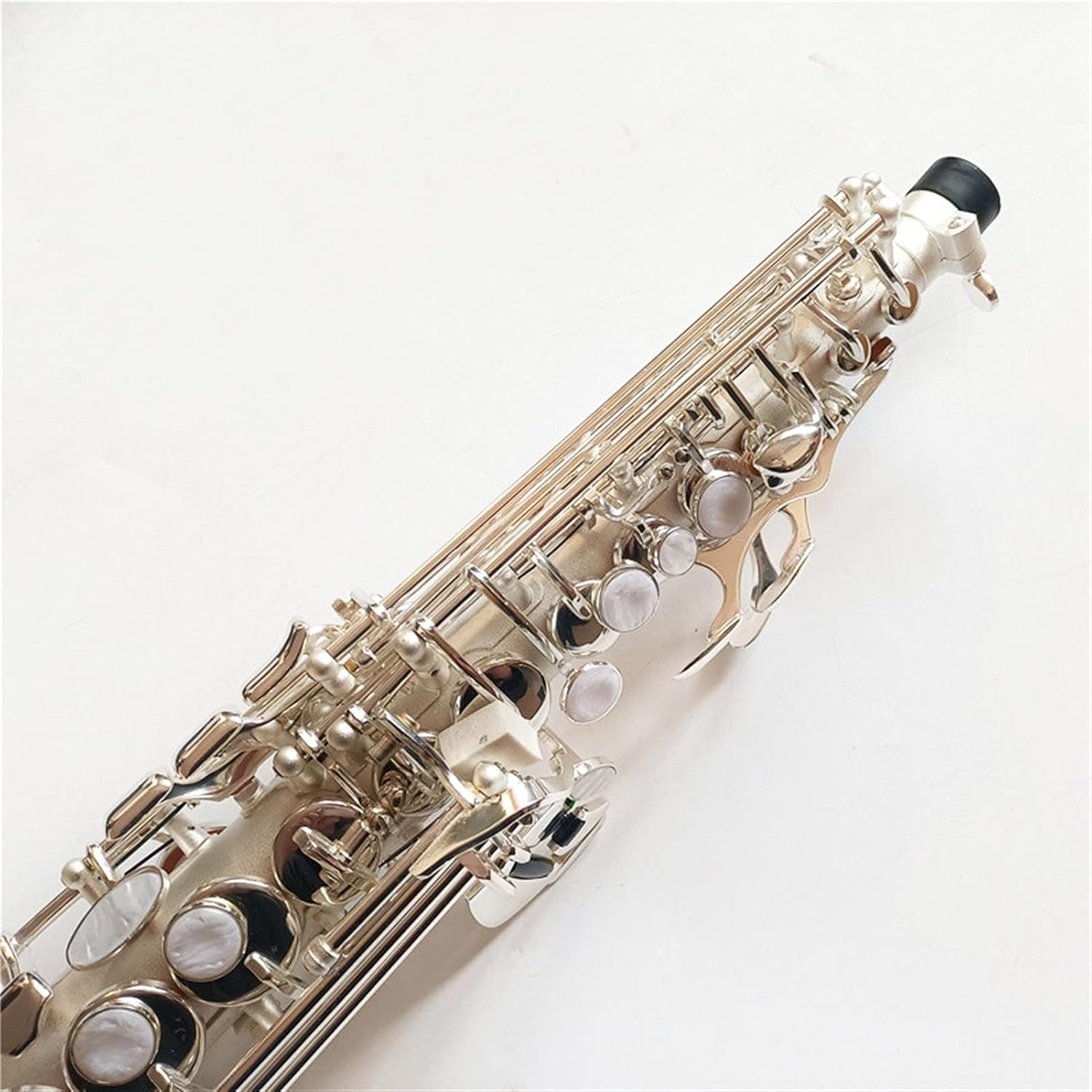 Soprano Saxophone Silvering B-Flat Soprano Sax with Case Mouthpiece Reeds Neck Student Saxophone
