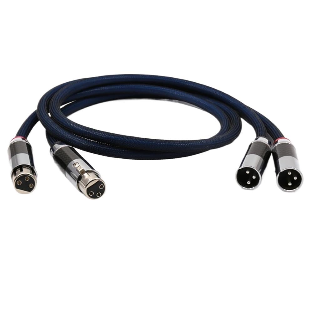 Silver Plated Plug Cable Audio G5 XLR Interconnect Cable with Carbon Fiber XLR Plug Balanced Audio Cable(0.5m)