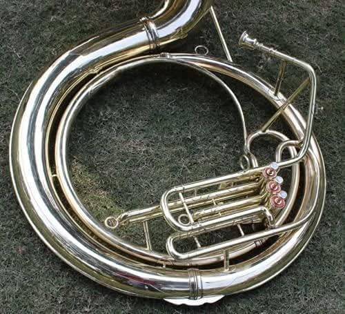 Brass Sousaphone 25 Valve Big Tuba Full Brass W/Bag Silver Finish Tubas