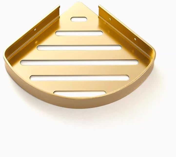 VIDI Golden Bathroom Storage Rack, Triangular, Corner, Layer