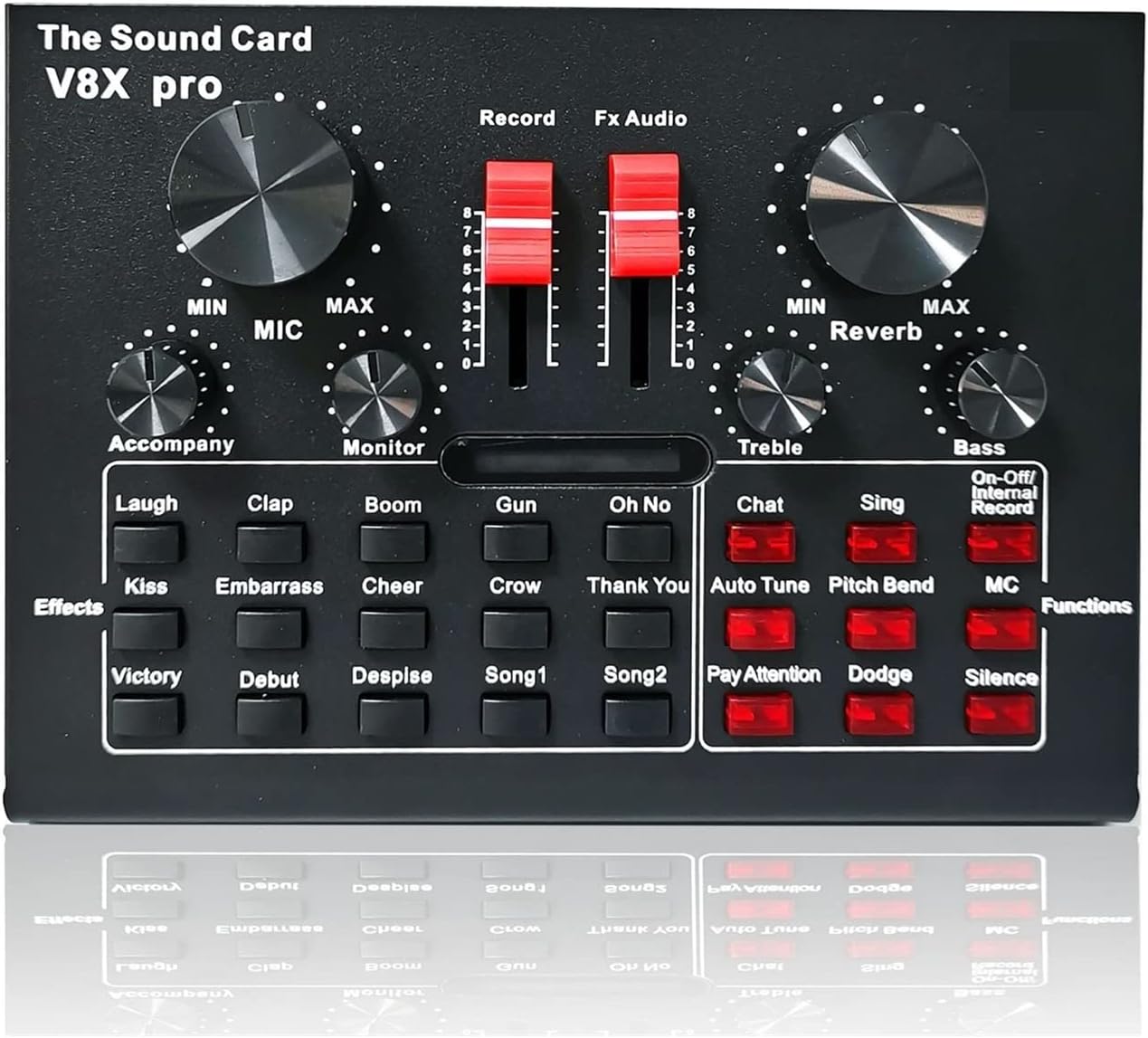 Professional Audio Mixer USB 5.0 Audio Sound Card USB External Headset Microphone Webcast Live Broadcast Adapter Game Music for PC Phone Computer Sound Board Co