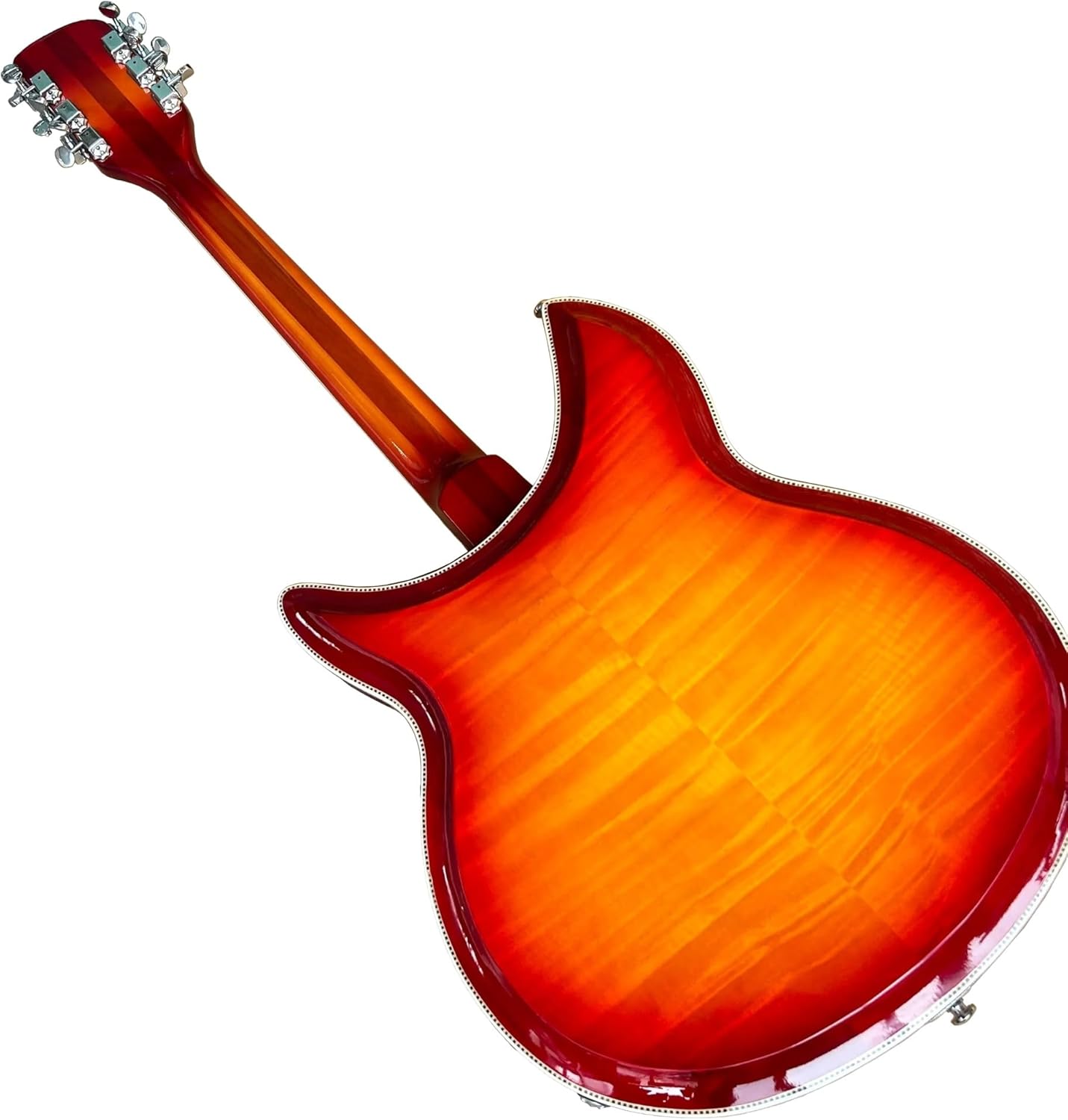 Sunburst 12-String Semi-Hollow Electric Guitar - 381 Style - 21 Frets - Alder