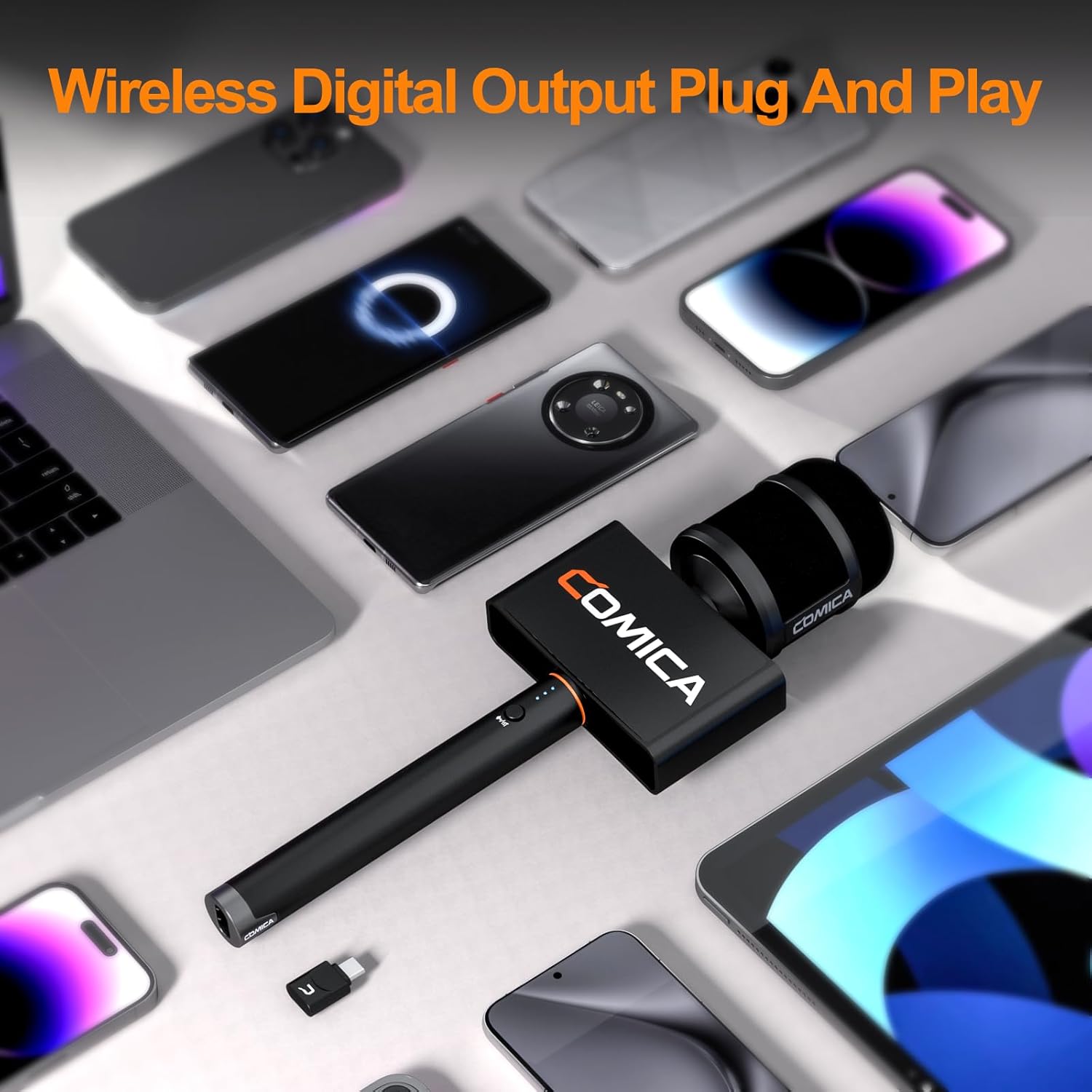 COMICA Revo S Wireless Handheld Microphone for iPhone 15 16, USB C Interview Mic with 48kHz/24bit Recording, 15H Battery Life, Ideal for Content Creators/Reporter/Street Interviews/Podcasting