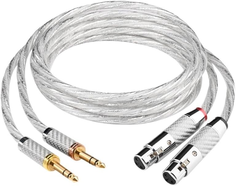 HiFi 6.5 to 2XLR Cable h&*igh qu>ality OCC Silver Plated 6.5mm TRS to XLR Cable(6.5 to XLR Female,5m)