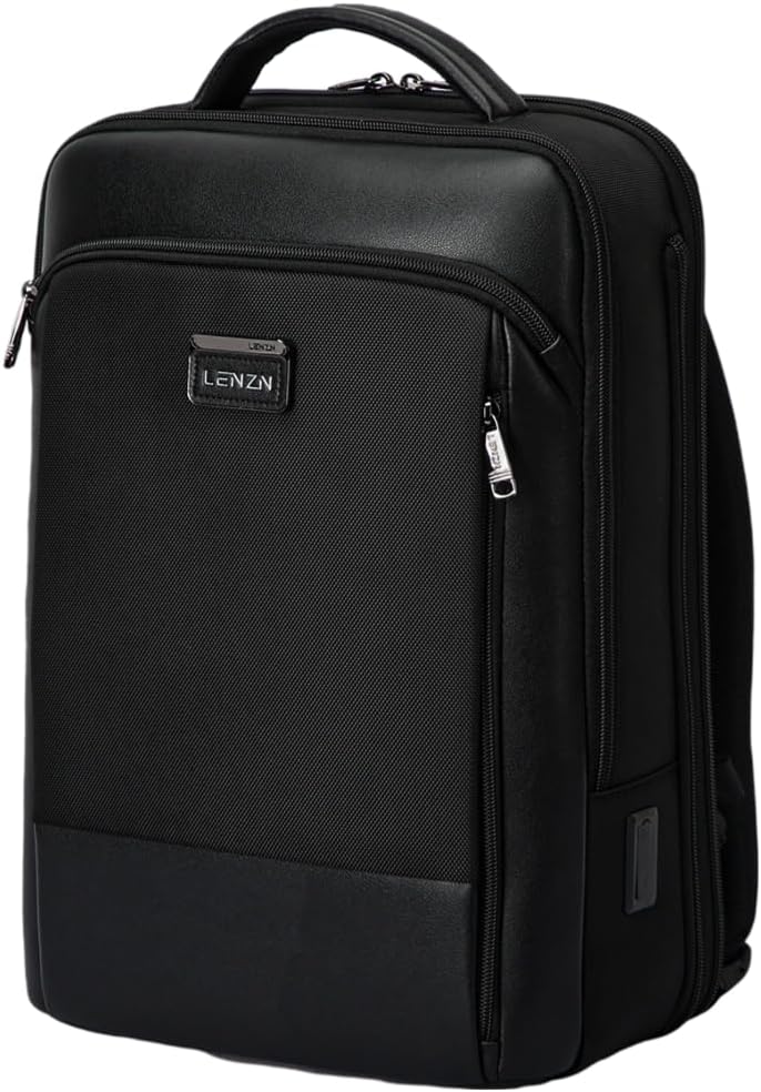 Laptop Business Backpack for Men & Women, Work Backpack Fits 15.6 Inch Laptop, Travel Bagpack with USB Charging Port, Anti-Theft Pocket, Durable Nylon, Computer Bookbag with Multiple Pockets