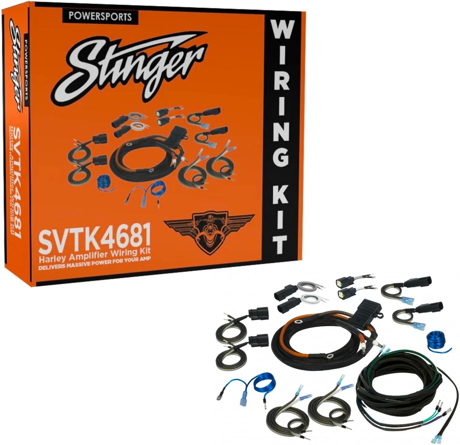 Stinger Harley-Davidson Touring Motorcycles (1998-Present) 2/4 Channel Universal Amplifier Wiring Kit, Direct Fit Wiring, Harley Davidson Road Glide & Street Glide, (SVTK4681)