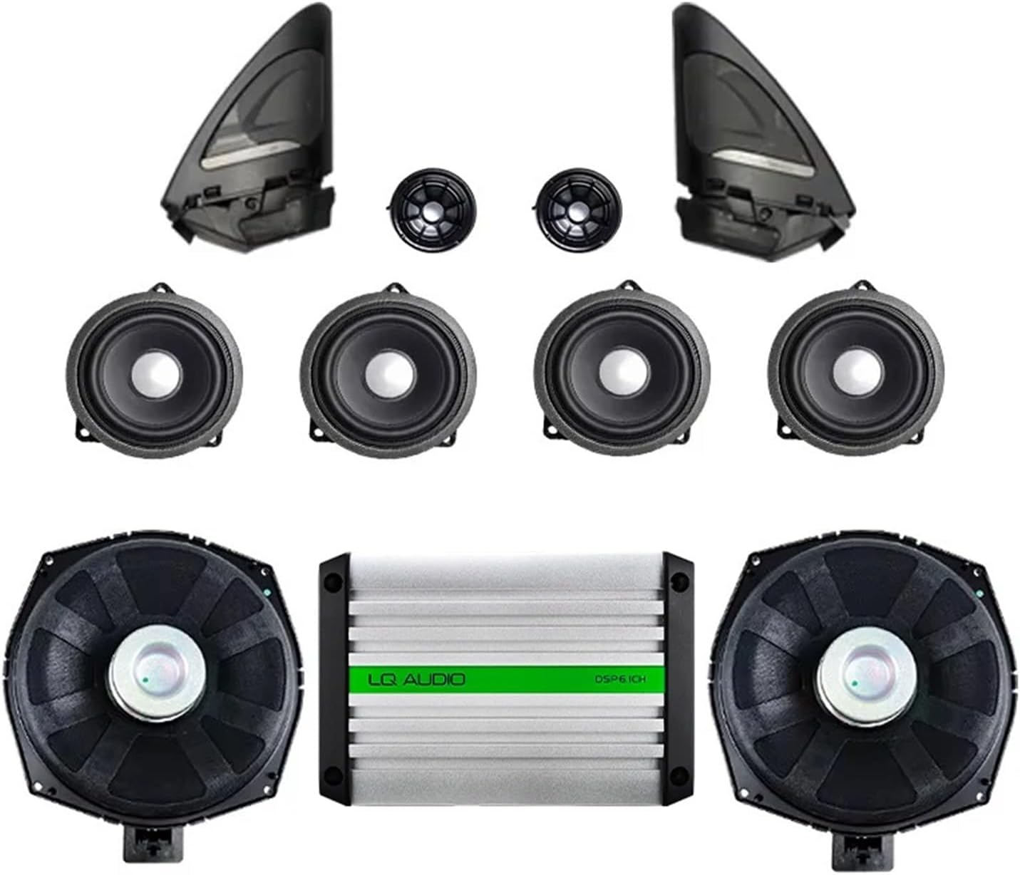 2 Series F21 F22 F23 Car Audio Upgrade Hron Plug and Play High Mass Speakers Tweeters Subwoofers LQ DSP Amplifiers(HK 8 hron LQ amp)