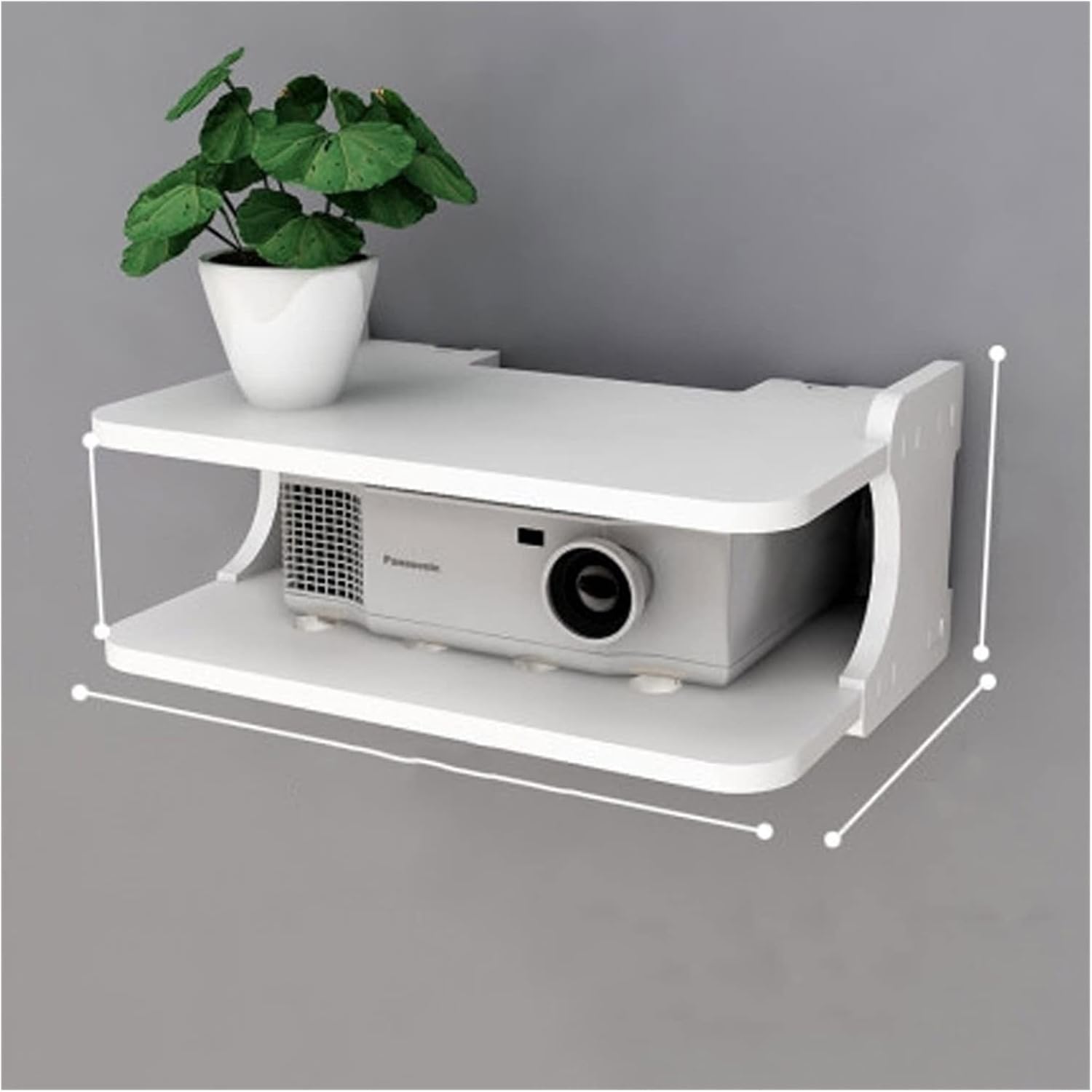 Wall Mount Shelves, Floating Shelf Wall-Mounted TV Stand, Floating Cable Box Shelf, Floating Wall Mount Shelf (Color : B)