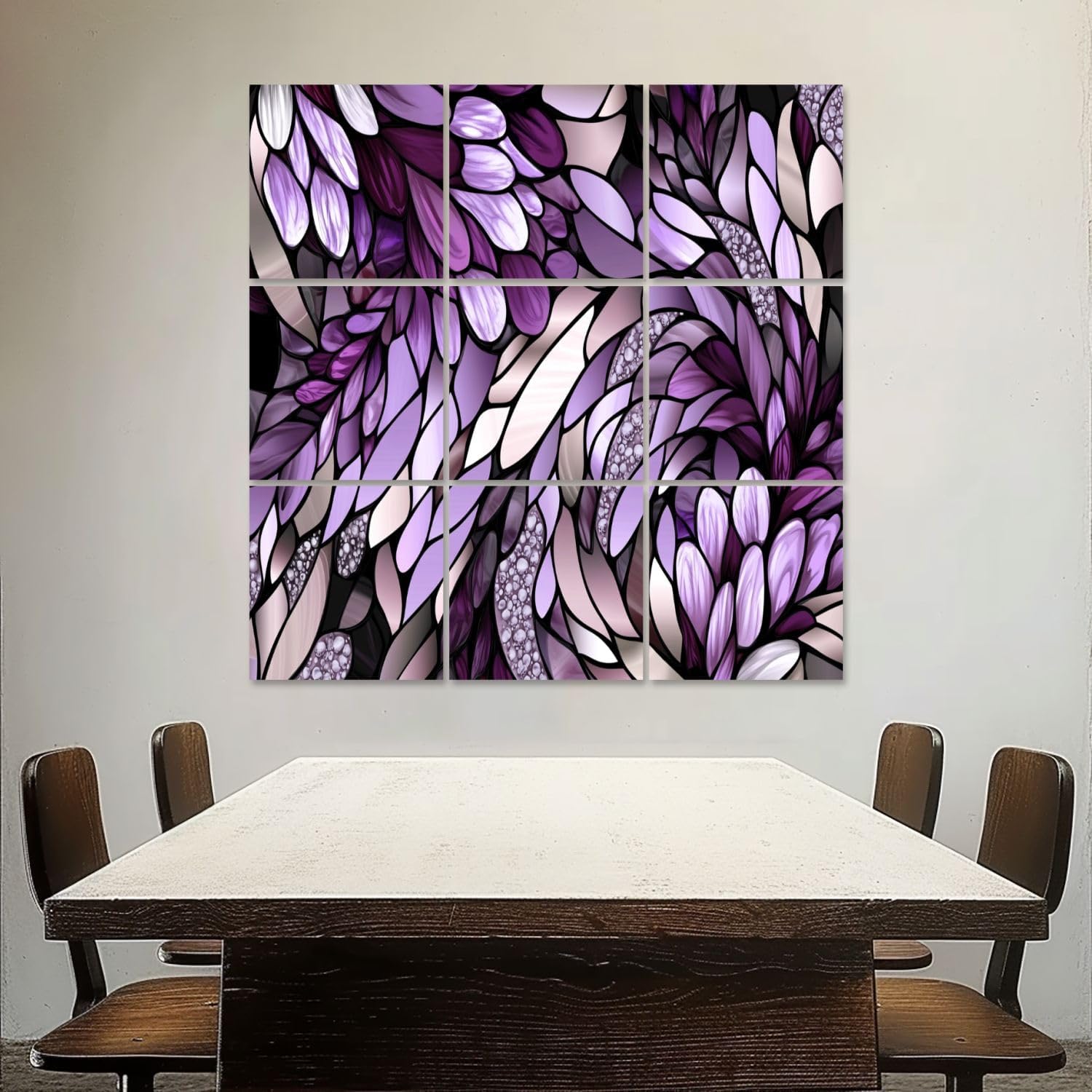 Art Acoustic Panels Self Adhesive Enchanting Stained Glass Nature Inspired Whimsy 9 Packs Decorative Soundproof Wall Panels Large Sound Absorbing Panels for Home Office 60