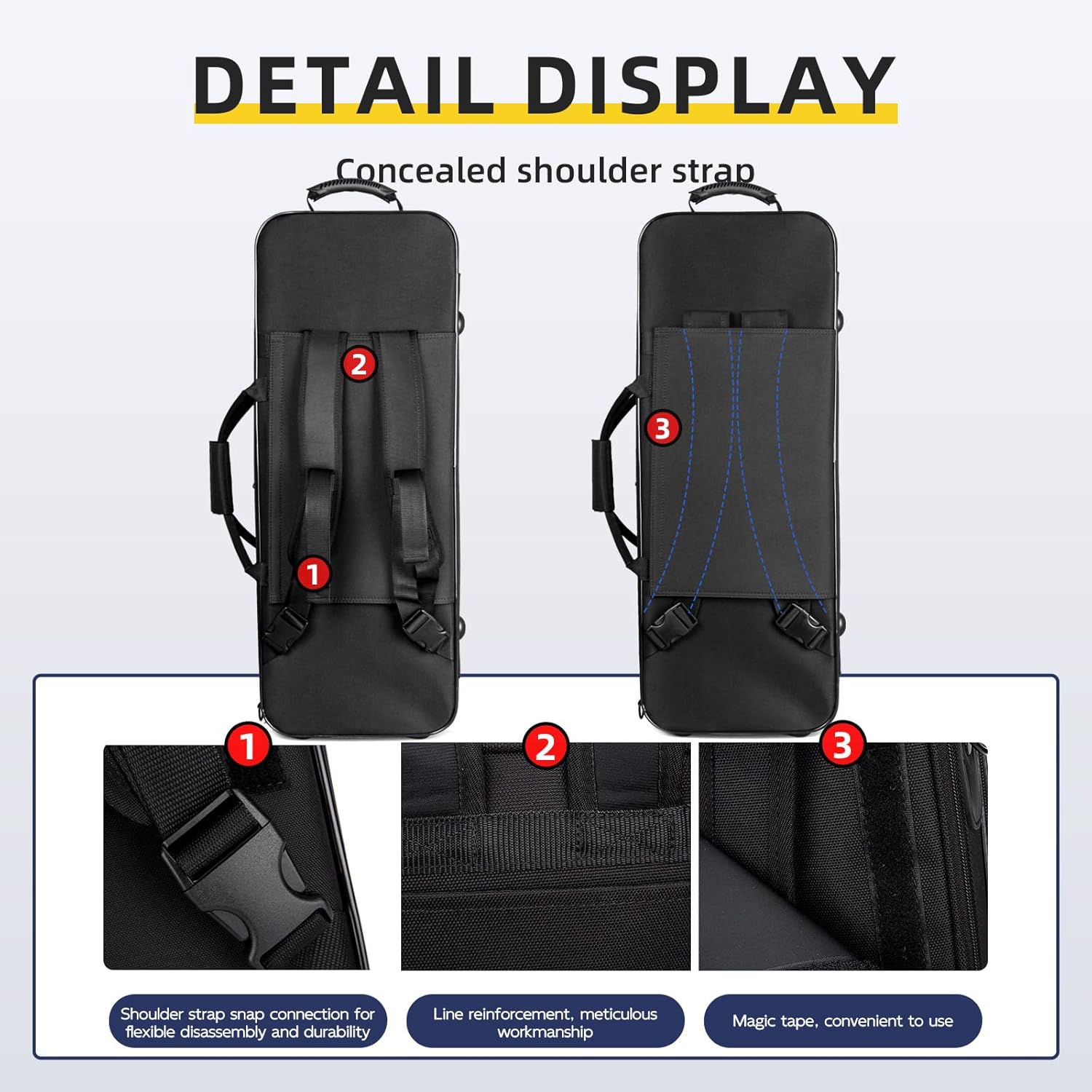 Tenor Saxophone Bag, Lightweight Case for Bb Tenor Saxophone, Tenor Saxophone Backpack; (BGA-TENORSAX)