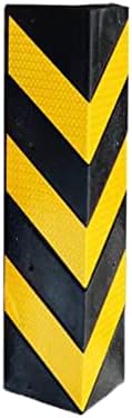 Reflective Rubber Wall Corner Guard,Yellow Safety Strips,Car Parking and Warehouse,Guards Bumpers Pole-Black+yellow-60cm-1pcs