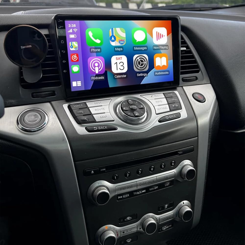 9 inch Touchscreen Car Stereo for Nissan Murano Z51 2008-2014, Android 15 Double Din Car Radio with Carplay & Android Auto in-Dash Navigation BT Mirror Link WiFi Backup Camera 4+64G