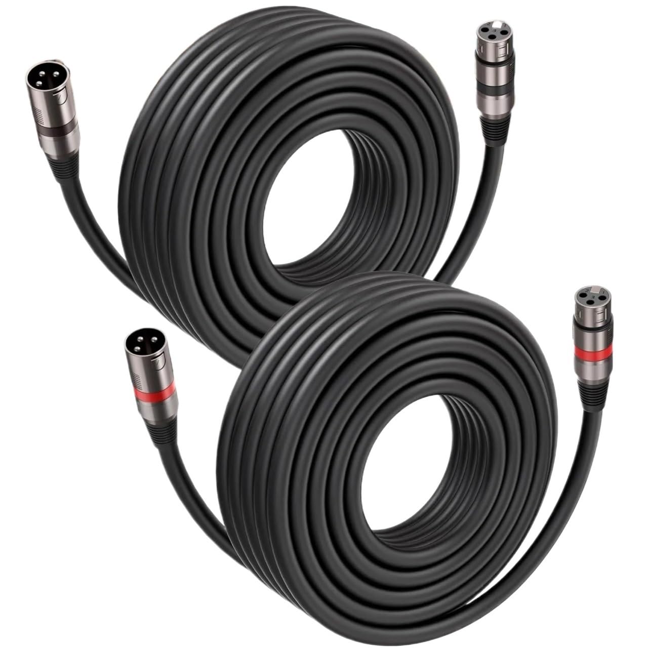 FENG GUO XLR Male to Female OFC Audio Cable 2 Packs Balanced Microphone Cable 3-Pin XLR M-F Cord Extension Cable for Mixer(6m)