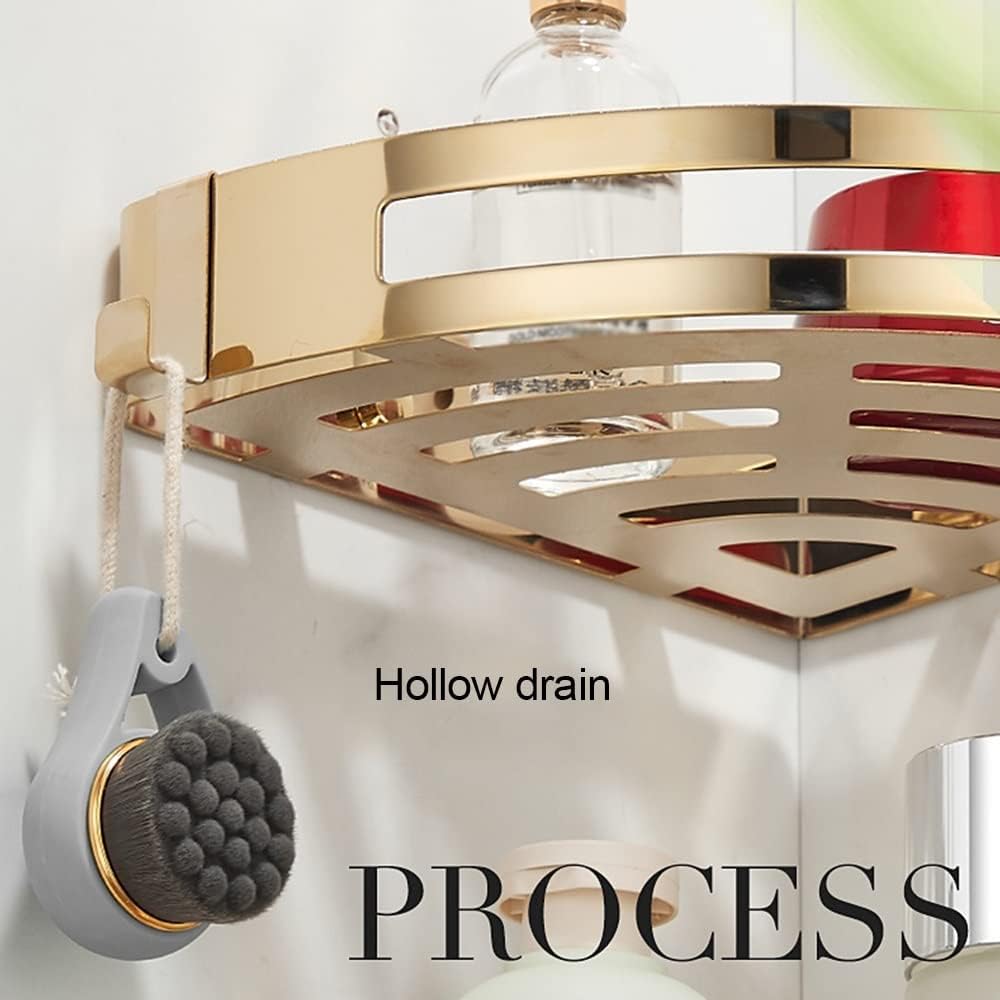 Corner Shelf Wall Mount, Floating Shelves for Storage and Display, Corner Shower Caddy Organizer Shelf (Color : Gold, Size : 3 Layer)
