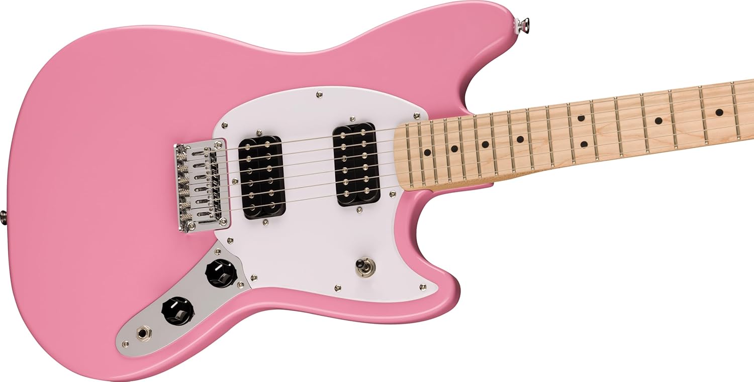 Squire Sonic Mustang Electric Guitar, Flash Pink, Maple Fingerboard