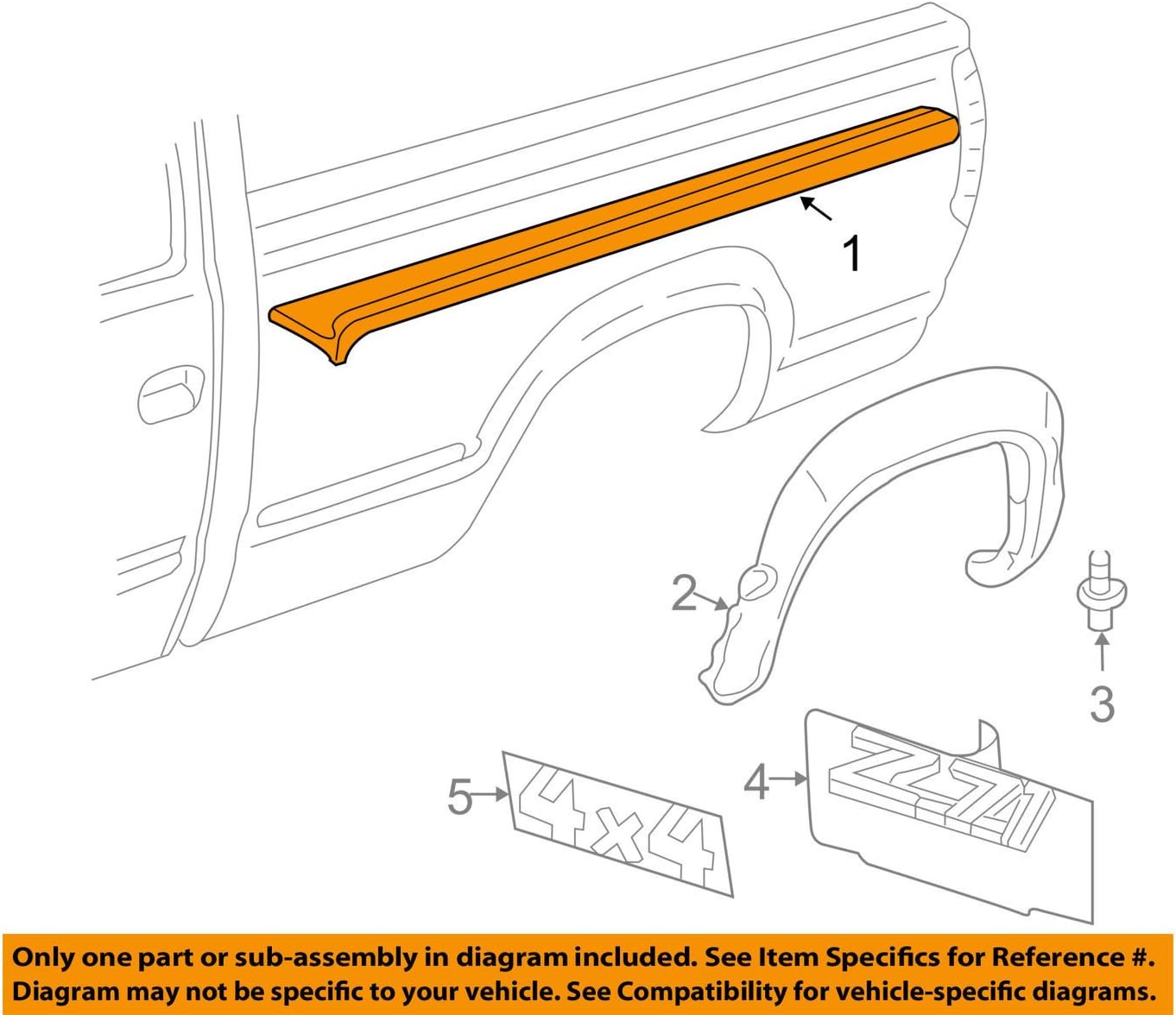 Genuine GM 15932241 Pick Up Box Side Molding, Upper, Black