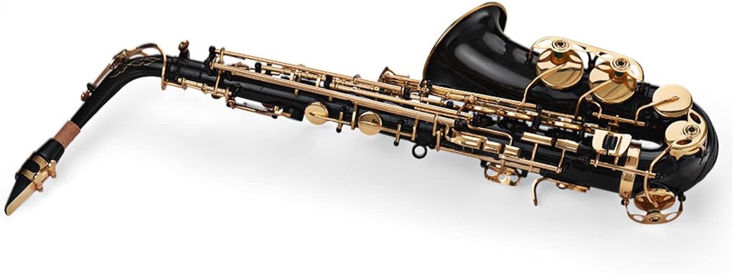 KESHUO EB Alto Saxophone Brass Lacquered Gold 82Z Key Type Woodwind Instrument with Padded Case Gloves Cloth Brush Reeds Brass Sax Beginners Kit