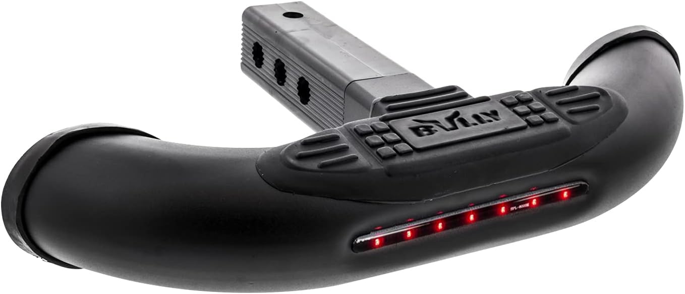 Bully BBS-1104L Black Bull Series Steel Universal Fit Truck LED Brake Light Hitch Step Fits 1.25