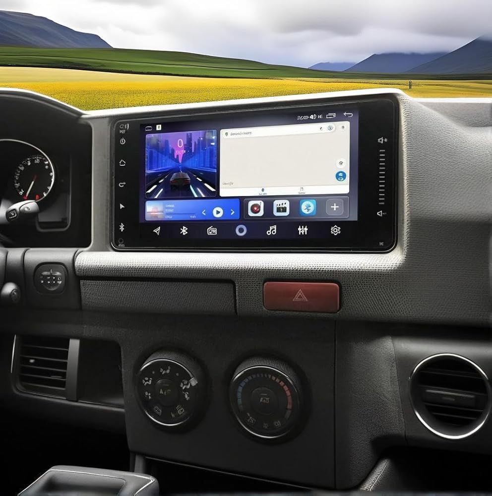 Car Stereo for Toyota Hiace 2004-2019, 7 Inch Android 13 Double Din Car Radio with Carplay & Android Auto, in-Dash Navigation Radio with BT Mirror Link WiFi FM Radio & Backup Camera