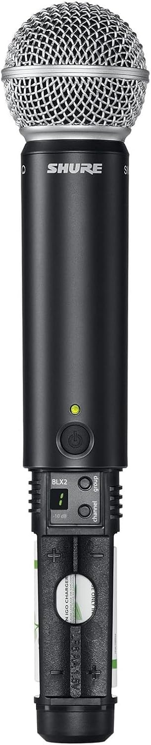 Shure BLX288/SM58 Wireless Microphone System - 14-Hour Battery Life, 300 ft Range, UHF | Includes (2) SM58 Handheld Vocal Mics, Dual Channel Receiver | H10 Band (BLX288/SM58-H10)