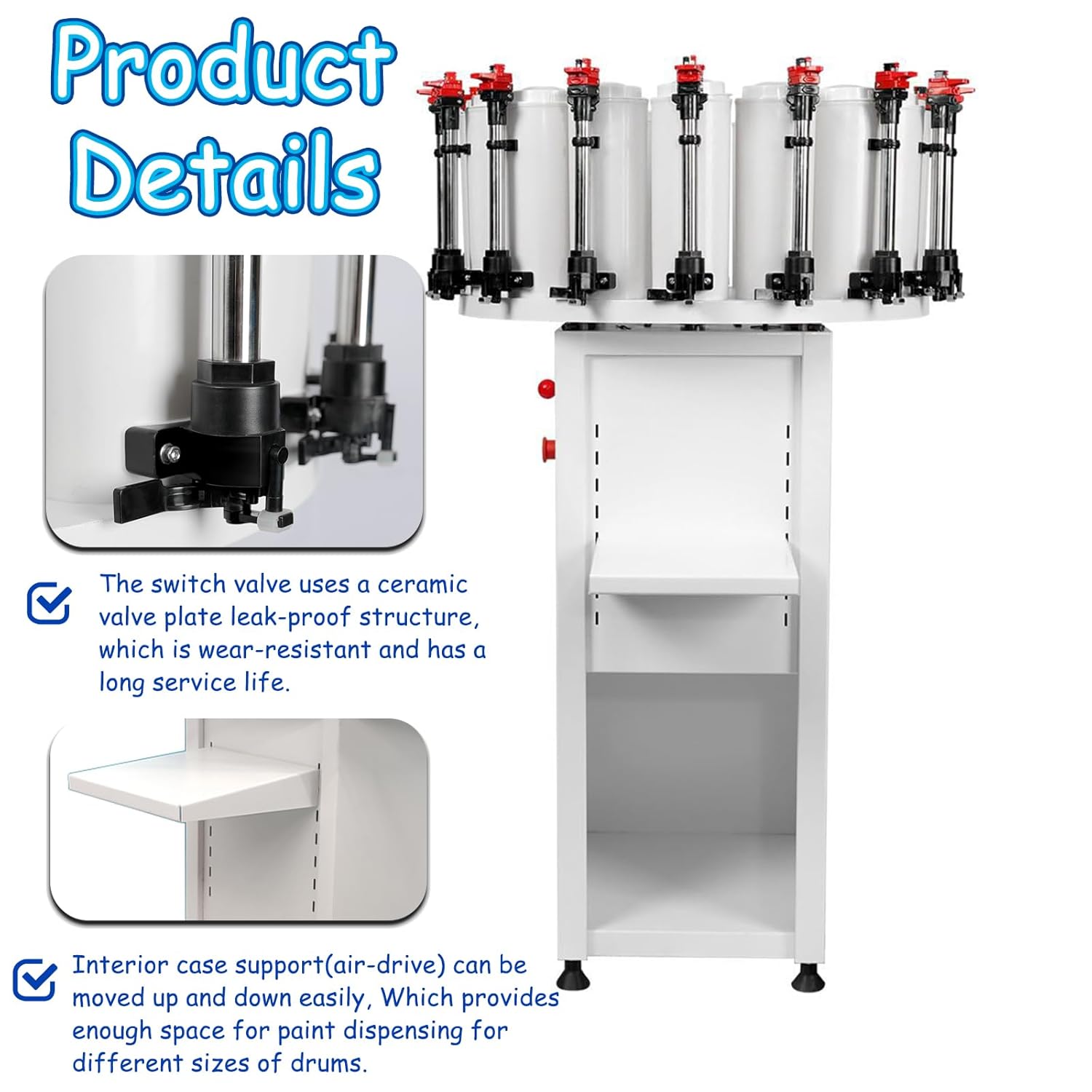 14-Station Paint Colorant Dispenser 2.3L Capacity Tinting Machine 110V Water Oil Color Paste Toning Machine Paint Color Tinting Mixer with Double Pump & Double Gauge & Adjustable Platform