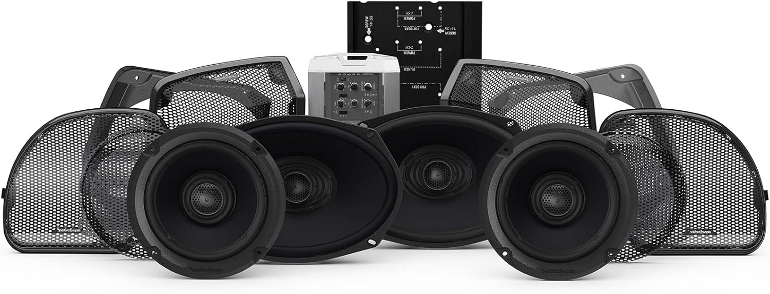 Rockford Fosgate HD14RGSG-STAGE3 Four Speakers & Amplifier Kit for 2014-2023 Harley-Davidson Road Glide & Street Glide
