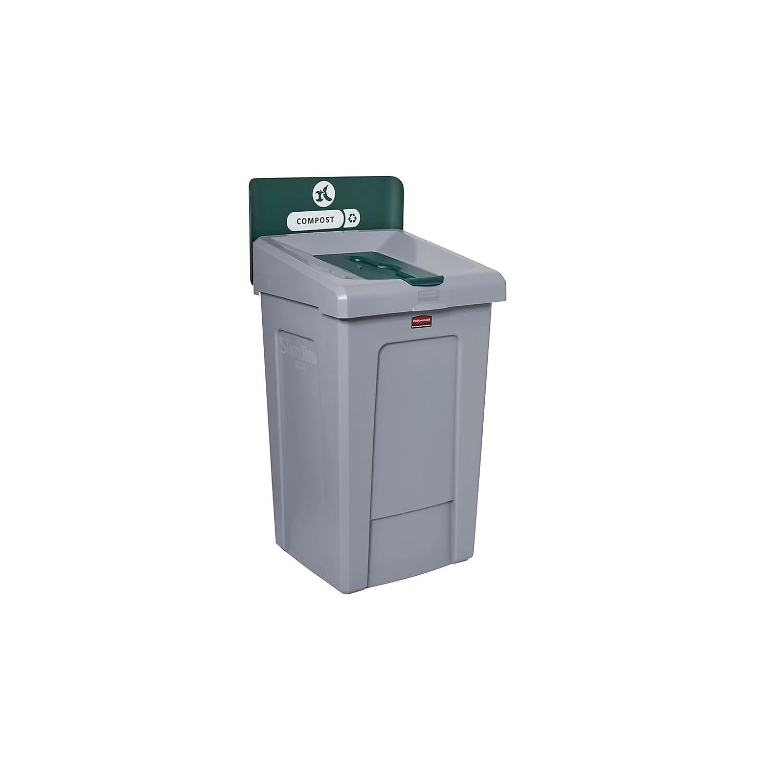 Rubbermaid Commercial Products SLIM JIM Recycling Station 1-Stream Compost Bin/Can/Kit/Station, 33 GAL, for Kitchens/Classrooms/Offices/Back of House/Higher Education/Commercial Facilities