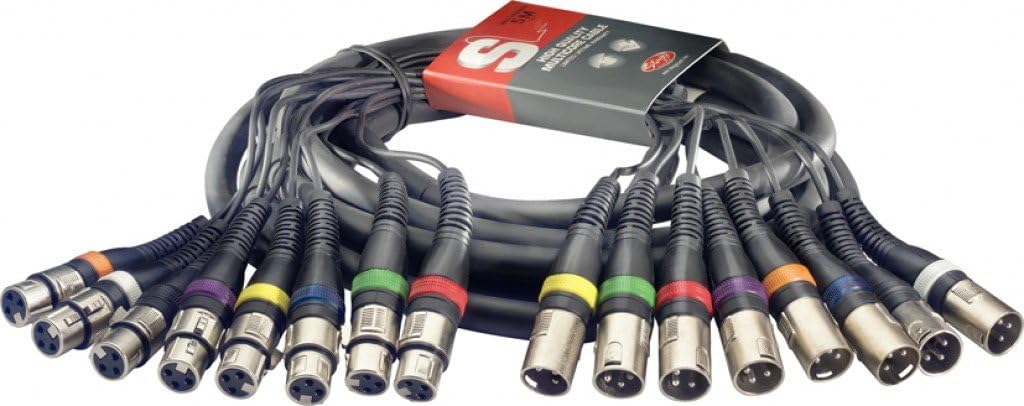 Stagg 15ft. Multicore Cable - 8 x Female XLR / 8 x Male XLR
