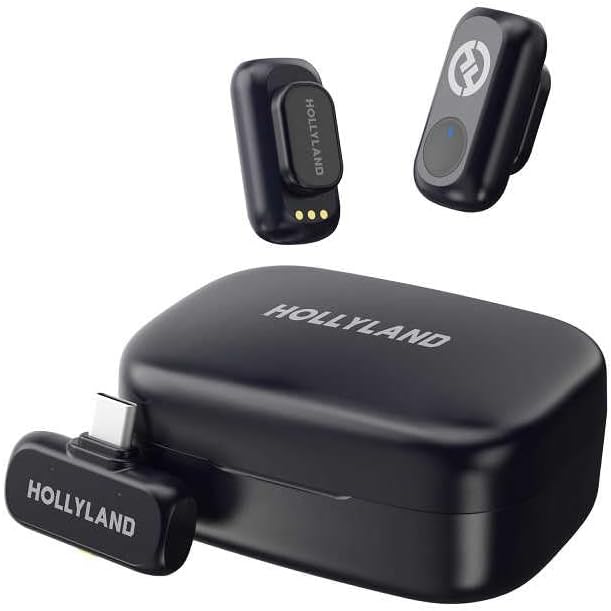 HOLLYLAND LARK A1 Duo Space Gray Wireless Microphone with USB-C Receiver + Charging Case LARK-A1-Duo