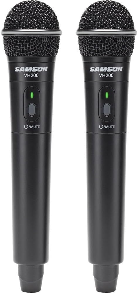 SAMSON Stage 200 Dual-Channel Handheld VHF Wireless System | Channel A Bundle with 4 Pack of AA Batteries + 2 x 20XLR Microphone Cables + Cleaning Cloth (5 Items)