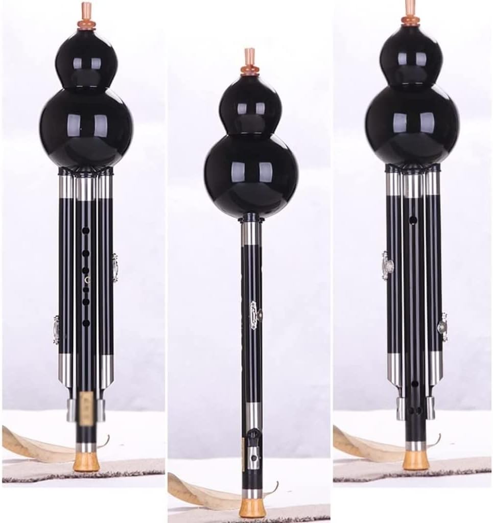 Hulusi Flute Orchestra Hulusi Instrument Black Professional Player Instrument Hulusi Children Adult Beginners Available (Size : Key F)