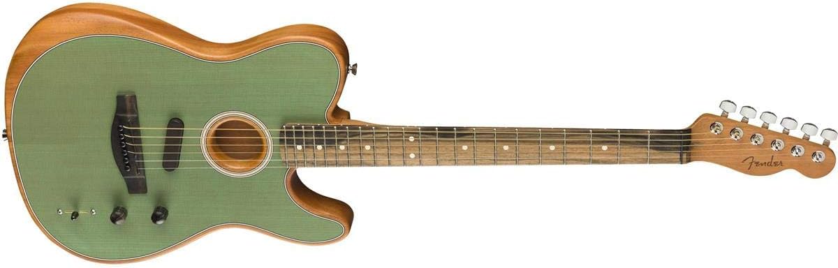 Fender American Acoustasonic Telecaster Acoustic Electric Guitar, Surf Green, Ebony Fingerboard, with Gig Bag