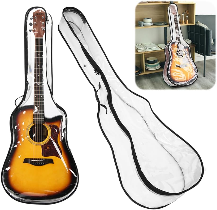 Guitar 40/41 Inch Transparent Electric Guitar Bag Soft Case Dust Cover for Acoustic Electric Guitars