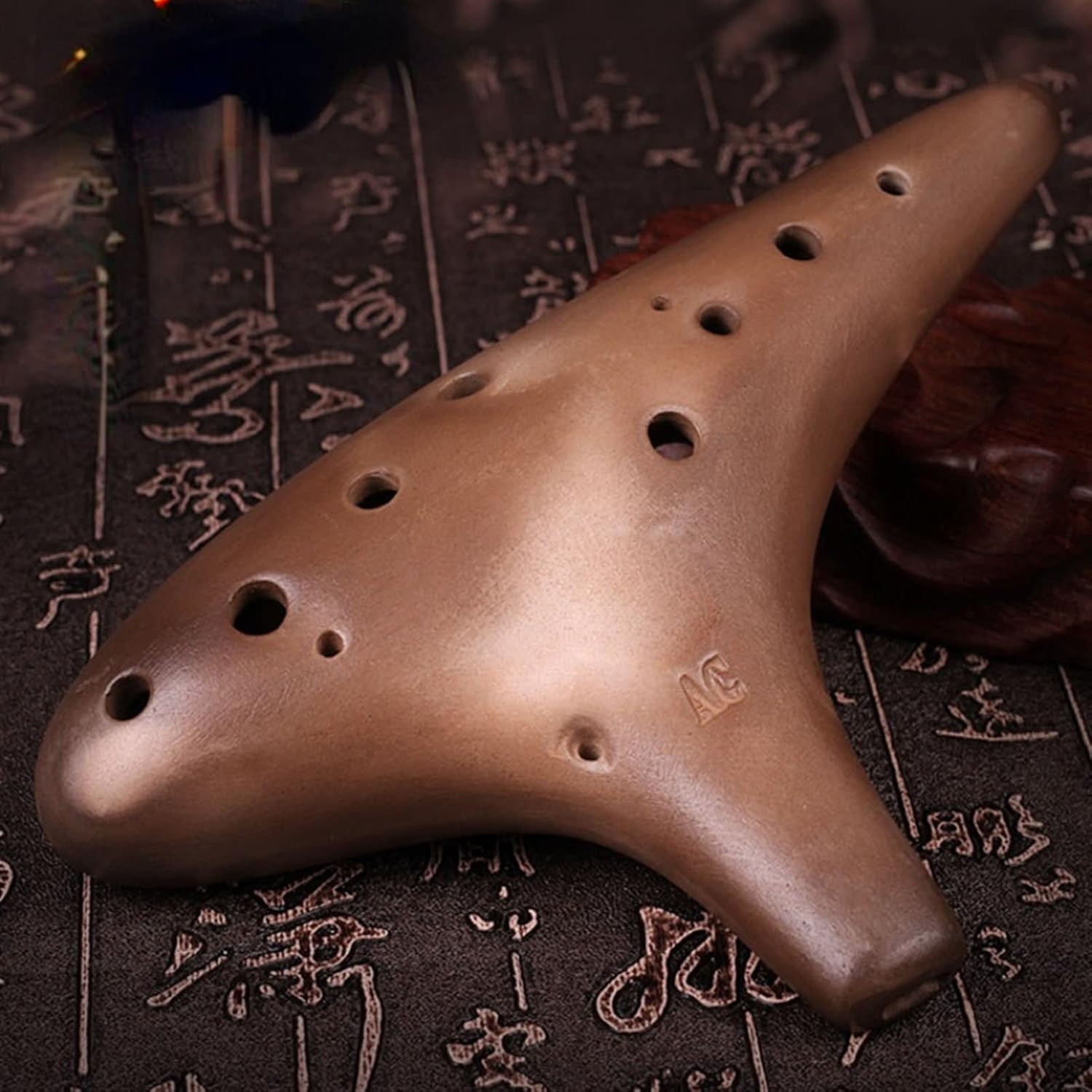 TSTS Professional Ocarina 12 Hole Alto Ocarina Flute with Bag Lanyard Portable Woodwind Instruments Children Ocarina (Color : 02)