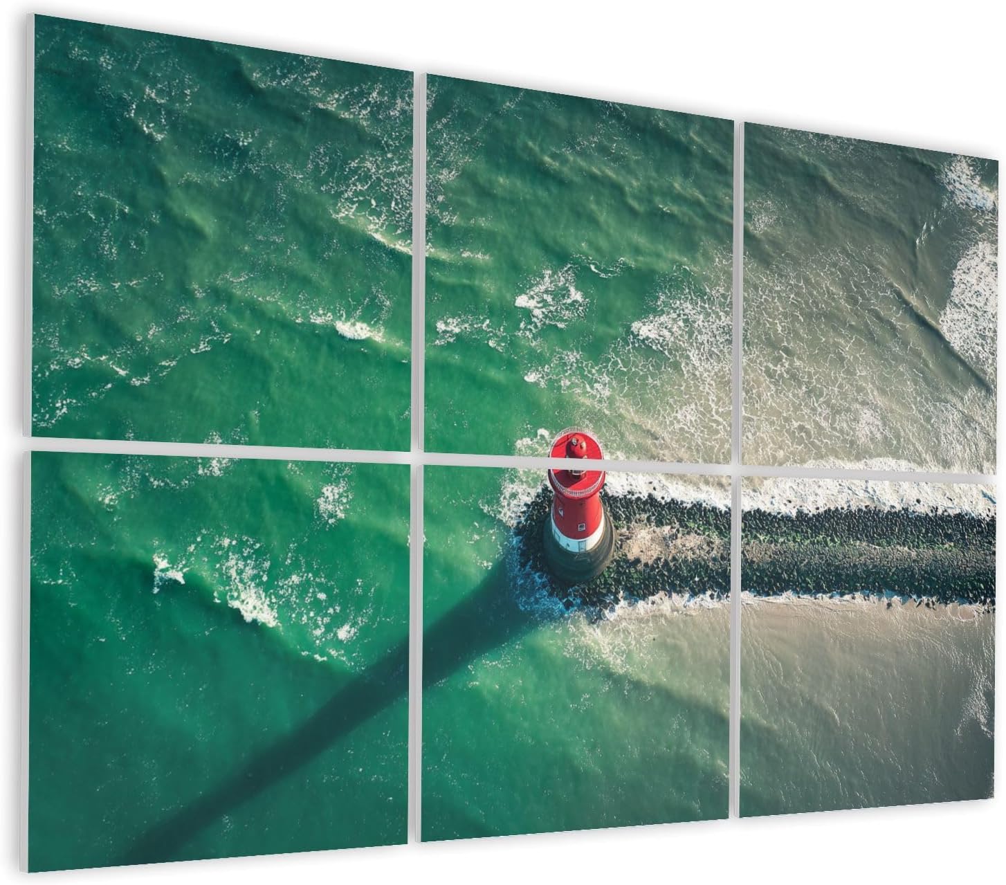 6 Pack Art Acoustic Panels Self Adhesive Coastal lighthouse view Decorative Soundproof Wall Panels Sound Absorbing Panel 48