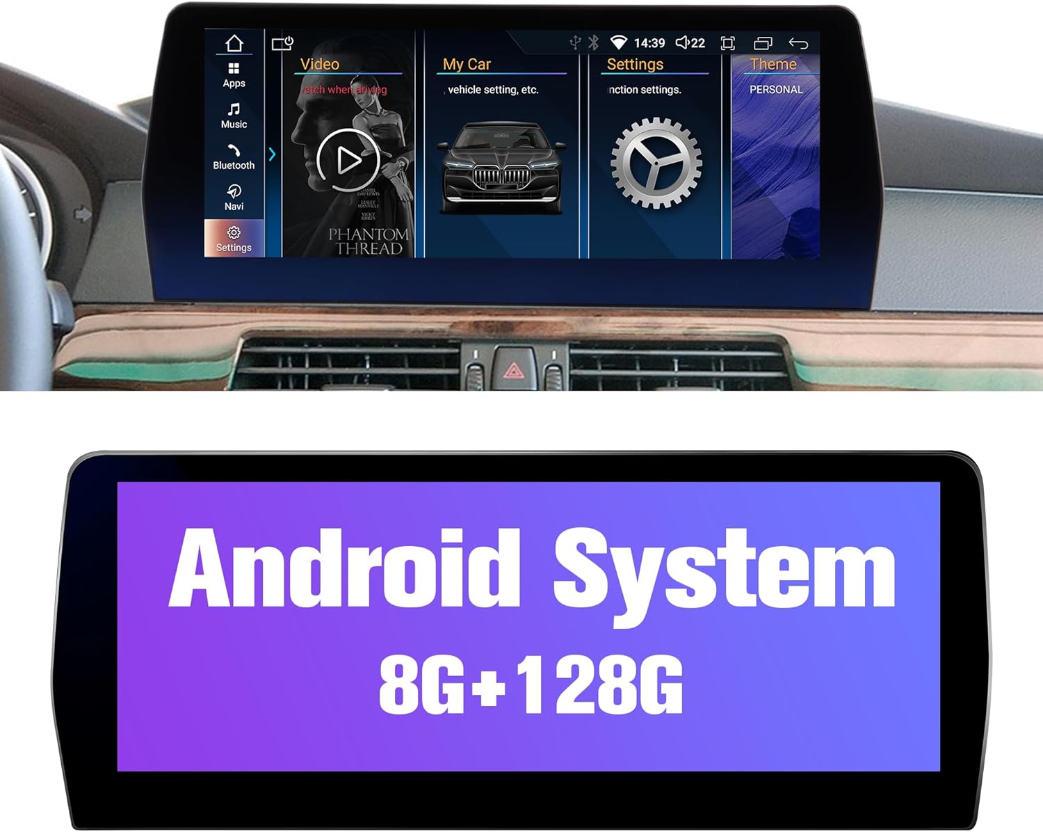 Radio for E90 CCC: 128G Car Stereo Headunit with Bluetooth Carplay for BMW E91 E92 E93 2005-2008, 12.3