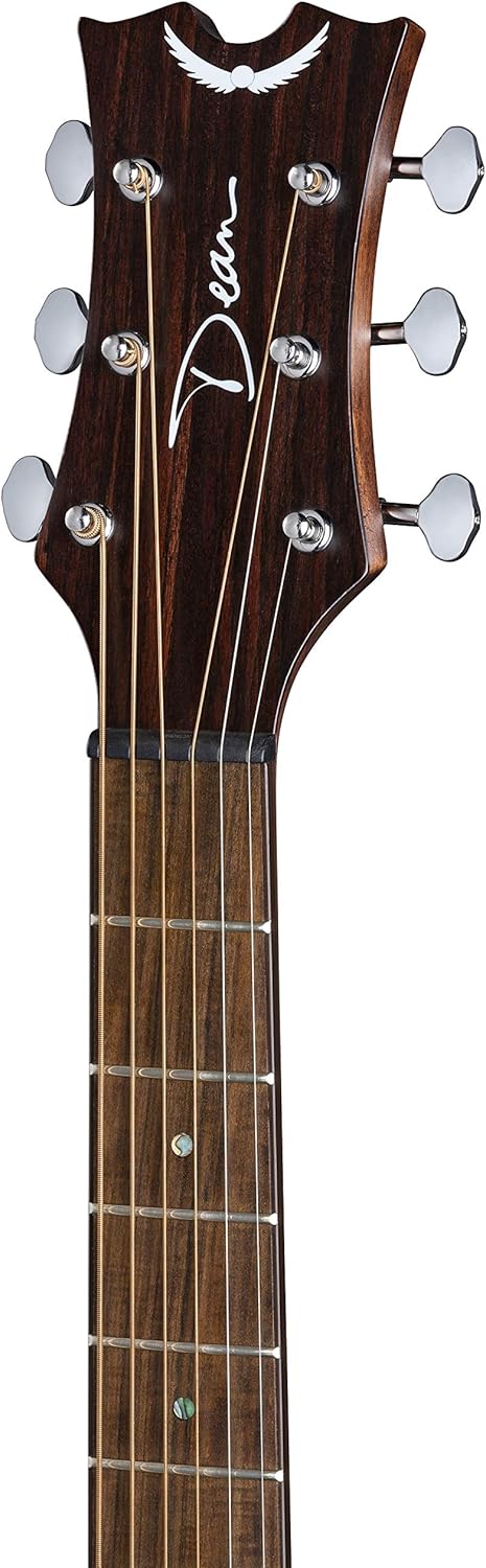 Dean Guitars 6 String St Augustine Folk Solid Top Acoustic/Electric Guitar, Right, Satin Vintage Black Burst (SA FOLK E VB)