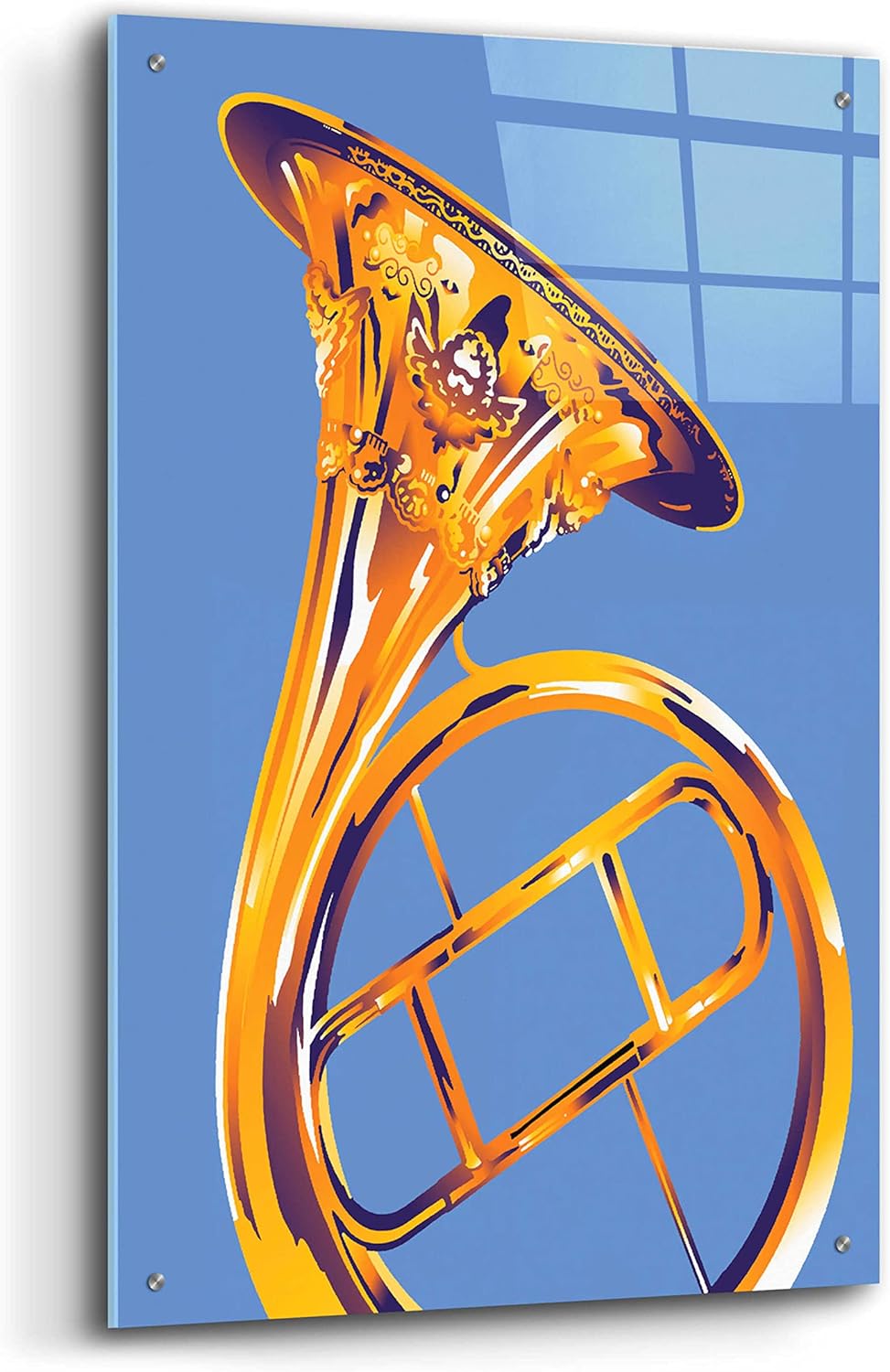 Epic Art 'French Horn 8' by David Chestnutt, Acrylic Glass Wall Art, 24