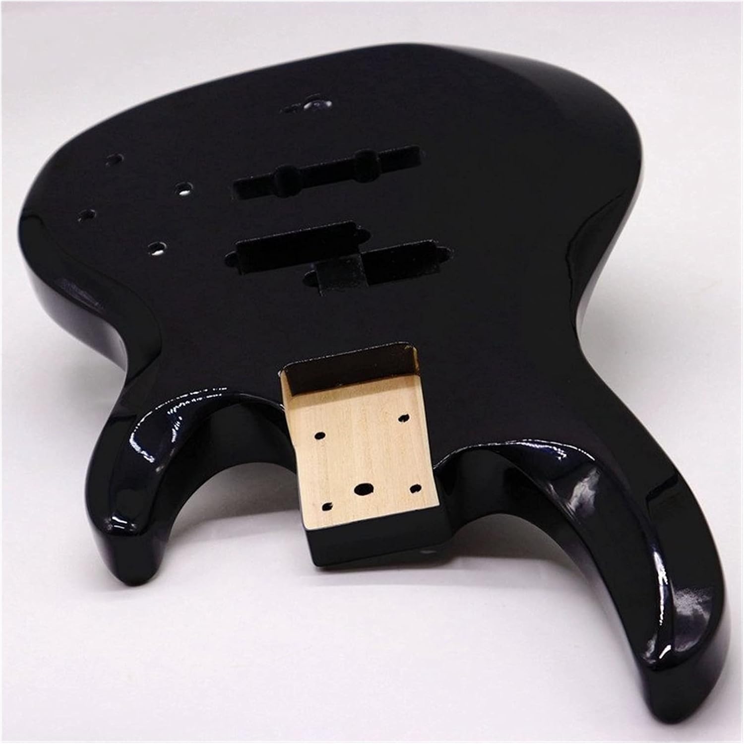 Unfinished Guitar Body Black Color Poplar Wood Electric Bass Guitar Body Guitar DIY Accessory