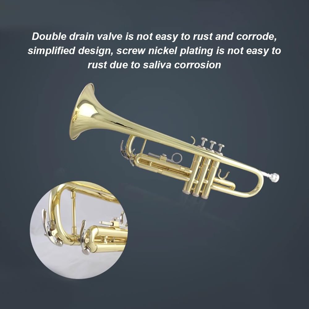 Trumpet in B Key, Performance-Level Wind Instrument Suitable for Beginners, Band Performance, Festival Celebration