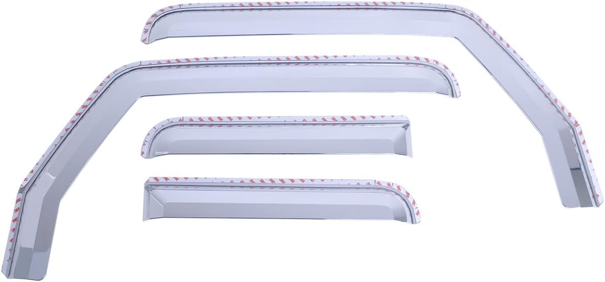 Putco Element Chrome Window Deflectors Fits 2020-2026 Jeep Gladiator/2018-2026 Jeep Wrangler JL - Set of 4 - in Channel Install
