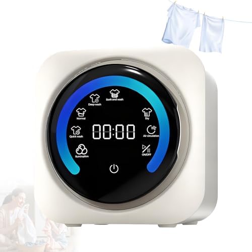 2-in-1 Mini Portable Washer Dryer Combo, 3.5L Wall-Mounted Fully Automatic Front Drum Machine, 0.3kg Capacity Ideal for Small Clothes, Underwear & Socks