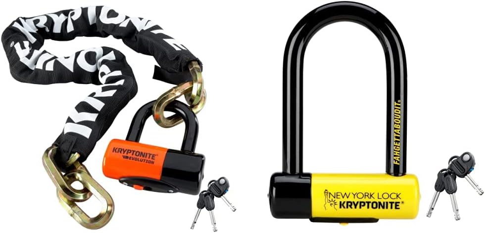 Kryptonite New York Bike Lock Bundle with U Lock and Chain Lock for Ultimate Bicycle Security